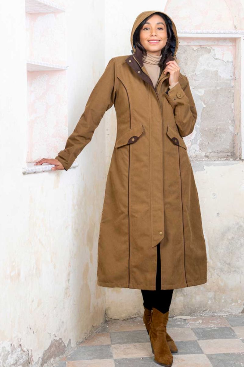 Longcoats Tamara Breathable Women s Long Raincoat With Hood Longcoats Trading Co